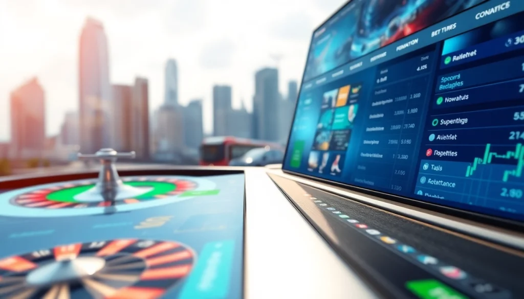 Engaging digital sports betting interface for 8XBET showcasing various gaming options and vibrant design elements.